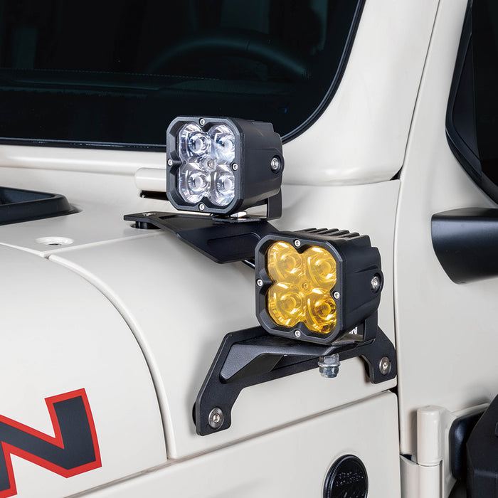 Dual A-Pillar Light Mounting For Jeep Wrangler JK JL 4XE JT 18 Above