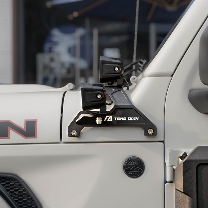 Dual A-Pillar Light Mounting For Jeep Wrangler JK JL 4XE JT 18 Above