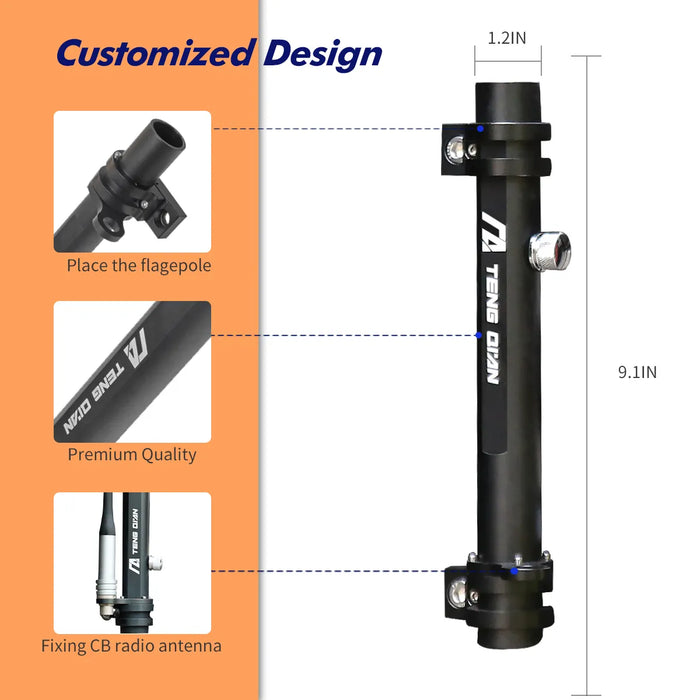 FOR Jeep Wrangler Antenna Mount Flagpole Holder