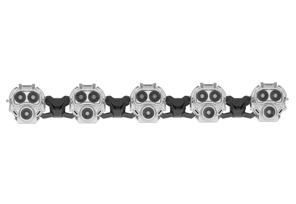 Tequsion Universal 5 Pods Light Bar Combo White DRL LED Pod Light 73W Per Light IP68 Waterproof Off Road Driving Light
