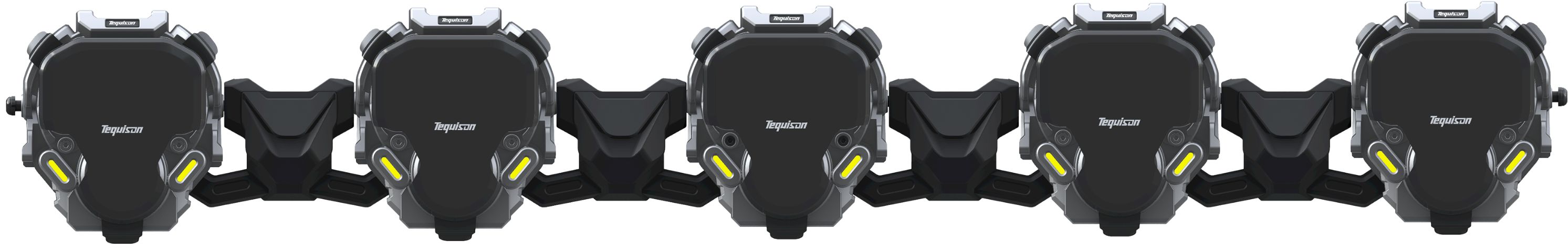 Tequsion Universal 5 Pods Light Bar Combo White DRL LED Pod Light 73W Per Light IP68 Waterproof Off Road Driving Light