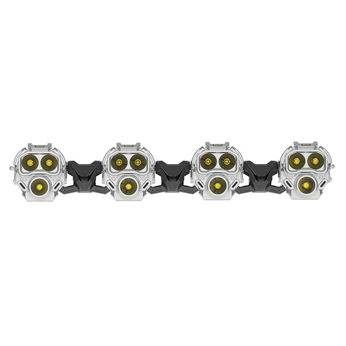 Tequsion Monster 1 4 Pods Light Bar Combo Yellow DRL LED Pod Light 73W Per Light IP68 Waterproof Off Road Driving Light ADC12 Die Cast Aluminum Housing PC Lens 12V 24V for Jeep Ford GWM Toyota Truck SUV ATV UTV